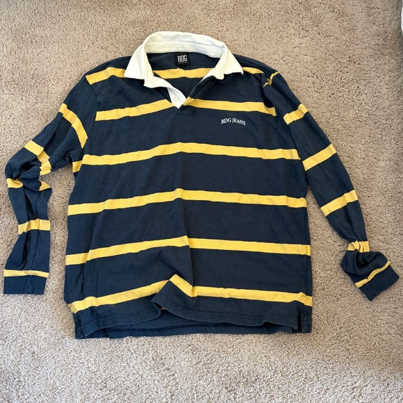 BDG Other - BDG Navy and Mustard Rugby Shirt